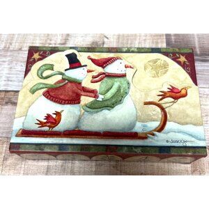Snowman Greeting Card Box Set - 17 Blank Cards & Envelopes With 3D Keepsake Box